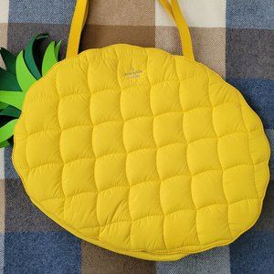 Kate Spade New York Large Pineapple Tote Purse Bag Yellow